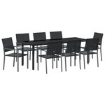 vidaXL Ensemble de 5 Noir Rotin PE  Acier revêtu de poudre
