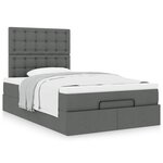 vidaXL Cadre de lit ottoman avec matelas gris foncé 120x190 cm tissu