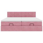 vidaXL Cadre de lit ottoman avec matelas rose 200x200 cm velours