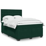 vidaXL Sommier à lattes de lit et matelas Vert foncé 160x200cm Velours
