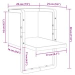 vidaXL Étagère murale avec barre sonoma gris 20x25x30 cm