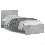 vidaXL Cadre de lit tête de lit gris béton 90x190 cm bois ingénierie