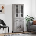 vidaXL Buffet haut Sonoma gris 69 5x34x180 cm Bois d'ingénierie
