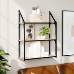 vidaXL Étagère murale 3 niveaux chêne sonoma 60x21x78 5 cm
