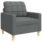vidaXL Ensemble de canapés 3 Pièces coussins décoratifs gris foncé tissu