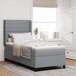 lit à ressorts vidaXL avec matelas et lumière LED gris clair 80x200 cm en tissu