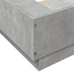 vidaXL Cadre de lit et lumières LED sans matelas gris béton 120x200 cm