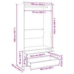 vidaXL Garde-robe Blanc 100x50x200 cm Bois d'ingénierie