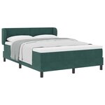 vidaXL Lit à ressorts avec tête de lit Vert foncé 140 x 200 cm Velours