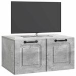 vidaXL Meuble TV mural Gris béton 59 5 x 41 x 30 cm Bois d'ingénierie