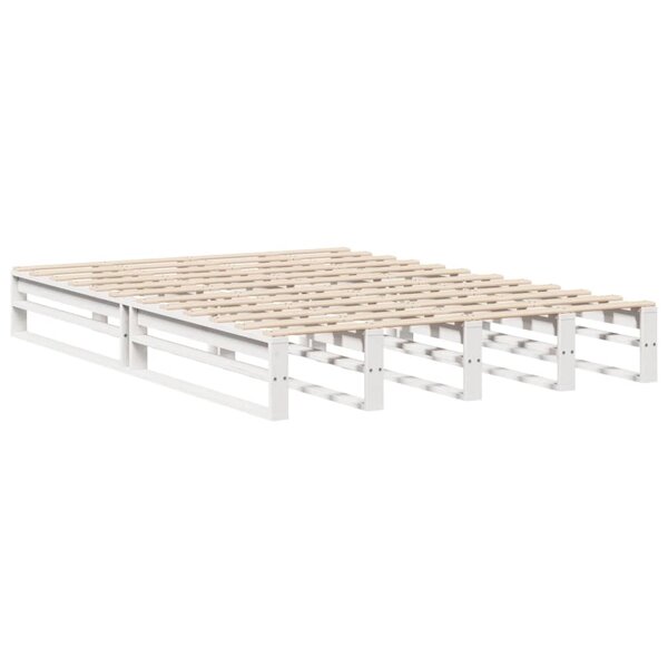 vidaXL Cadre de lit sans matelas blanc 140x200 cm bois de pin massif