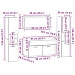 vidaXL Ensemble de meubles de salle de bain 5 Pièces Chêne noir