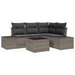 vidaXL Ensemble de canapé de jardin avec coussin 5 Pièces Gris clair