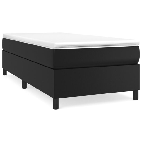 vidaXL Sommier à lattes de lit avec matelas Noir 100x200 cm Similicuir