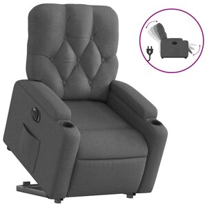 vidaXL Fauteuil inclinable électrique gris foncé tissu
