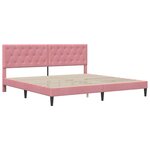 vidaXL Cadre de lit avec tête de lit Rose 180 x 200 cm Velours