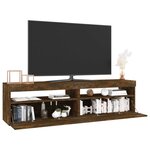 vidaXL Meubles TV avec lumières LED 2 Pièces Chêne fumé 75x35x40 cm