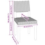 vidaXL Chaise de salle à manger 2 Pièces Gris Kubu 46 x 55 x 84 cm