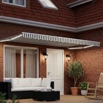vidaXL Auvent rétractable électrique Anthracite et blanc 4 × 3 m