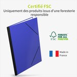 ACROPAQ Carton à dessin A2  B2  A3  A4- 52 x 72 cm- 2 Fermetures élastiques- Dos Extensible- Carton Renforcé- Ecologique FSC- Bleu