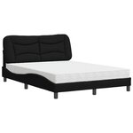 vidaXL Lit avec matelas Hvar noir 140x190 cm tissu
