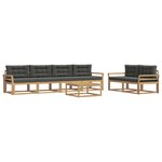 vidaXL Ensemble de canapés d'extérieur 6 pc Blanc et anthracite