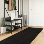 vidaXL Tapis doux à poils moyens et lavable HUARTE Noir 750 x 80 cm