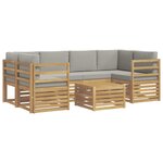 vidaXL Ensemble de canapés d'extérieur 7 pc Blanc et gris clair