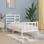 vidaXL Cadre de lit sans matelas blanc 100x200 cm bois de pin massif