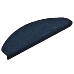 vidaXL Tapis d'escalier autocollants 15 Pièces Bleu 65x21x4 cm Aiguilleté
