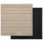 vidaXL Tapis 20 Pièces Beige rayé 50 x 50 cm 100  Polypropylène