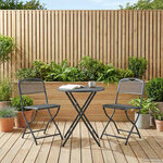 vidaXL Chaises de jardin 2 Pièces Anthracite 52 5 x 46 x 82 cm Fer