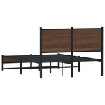 vidaXL Cadre de lit en métal sans matelas chêne marron 120x190 cm