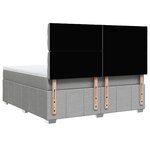 vidaXL Sommier à lattes de lit avec matelas Gris clair 180x200cm Tissu