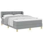 vidaXL Lit à ressorts avec matelas Gris clair 140 x 190 cm tissu