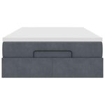 vidaXL Cadre de lit ottoman et matelas gris foncé 120x200 cm velours