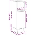 vidaXL Meuble de Salle de Bain avec porte Chêne noir 30 x 30 x 100 cm