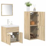 vidaXL Ensemble de meubles de salle de bain 4 Pièces chêne sonoma