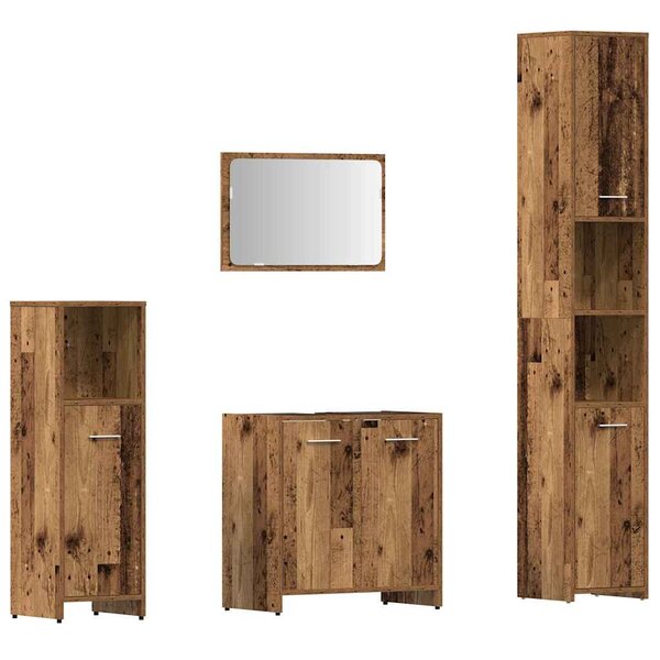 vidaXL Ensemble de meubles salle de bain 4 Pièces bois d'ingénierie