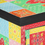 vidaXL Meuble TV Multicolore 100 x 35 x 50 cm Bois de manguier massif