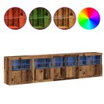 vidaXL Buffet avec Éclairages LED Bois Ancien 283x37x67 cm