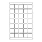 Plateaux numismatiques Leuchtturm format L à 35 cases carrées.