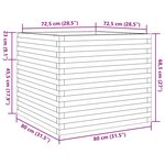 vidaXL Jardinière cire marron 80x80x68 5 cm bois de pin massif