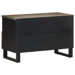 vidaXL Meuble TV noir 70x33x46 cm bois massif de manguier