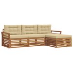 vidaXL Ensemble de canapés d'extérieur avec coussin Naturel et Beige