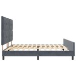 vidaXL Lit à ressorts avec tête de lit Gris foncé 200 x 200 cm Velours
