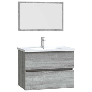 vidaXL Ensemble de meubles de salle de bain 2 Pièces Sonoma gris