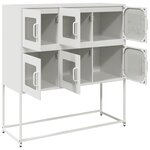 vidaXL Buffet blanc 100 5x39x107 cm acier laminé à froid