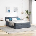 vidaXL Cadre de lit ottoman avec matelas gris foncé 140x200 cm velours
