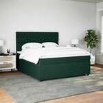 vidaXL Sommier à lattes de lit et matelas Vert foncé 180x200cm Velours